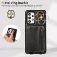 thumbnail image 3 of ELEHOLD Case for Samsung Galaxy A73 5G, Zipper Leather Wallet Case with Card Holder Stand,Black, 3 of 6