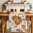thumbnail image 2 of Table Runners 120 Inches Long Dress Scarves, Rustic Flowers Farmhouse Coffee/Dining/Kitchen Table Decor Table Runner for Living Room, Orange Pastoral Botanical Vintage Floral Leaves 13x120 Inch, 2 of 9