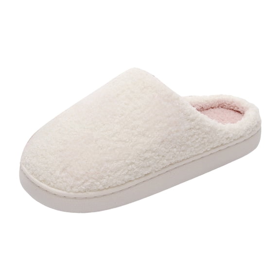 YLYL Women's Men's House Slippers Fur Lined Memory Foam Fuzzy Warm Cozy Slip on Indoor Outdoor Bedroom Shoes