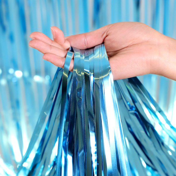 Cortina de seda de lluvia de 1*2 M, película de aluminio, fondo para fiesta de cumpleaños, decoración de boda, decoración navideña