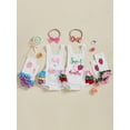 thumbnail image 3 of BemeyourBBs Baby Girls Half Birthday Outfit Baby Girl First Birthday Clothes Sleeveless Letter Donut Strawberry Print Romper with Bow Headband and Leg Warmers Set 3Pcs, 3 of 9