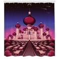 thumbnail image 1 of Ambesonne Fantasy Shower Curtain, Castle at Night, 69"Wx75"L, Indigo Magenta Pink, 1 of 3
