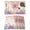 Pink, variant on Easter Placemats Set of 12 Spring Pink Rabbit Ear Colorful Eggs Stripes Place Mats Indoor Wipeable Table Mats Washable Cloth Dining Table Placemats for Kitchen Holiday Party Home Decor 13x19 Inch