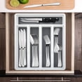 thumbnail image 6 of KINGSTONE 49-Piece Black Silverware Set for 8, 304 Stainless Steel Flatware with Organizer and Steak Knives, Dishwasher Safe, 6 of 6