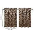 thumbnail image 4 of Vintage Brown Gradient Leopard Print Tier Kitchen Curtains for Bathroom Living Rod Pocket Window Drapes 28"x36" 2 Panels Window Treatment Tiers, 4 of 4