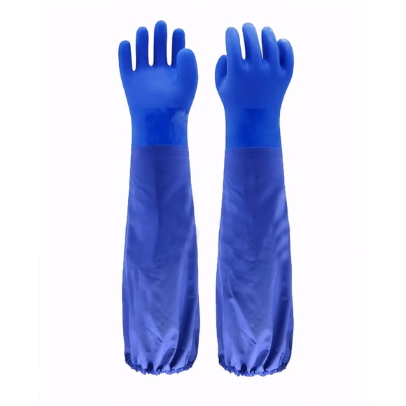 Guantes de pesca LIICHAAO, largos, impermeables, resistentes a productos químicos, XL