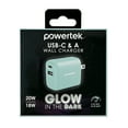 thumbnail image 4 of Liquipel Powertek Glow in the Dark 20W Combo Wall Charger - Blue, 4 of 7
