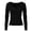 Black, variant on uikmnh Girls Solid Color Soft Ribbed V-Neck Long Sleeve Casual Tee for Tweens & Big Kids Color:Brown,Size:11-12 Years