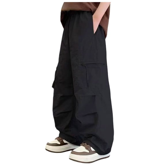 JFOPQVSM Boys' Lightweight Cargo Pants; Medium and Large Boys' Casual Sports Pants