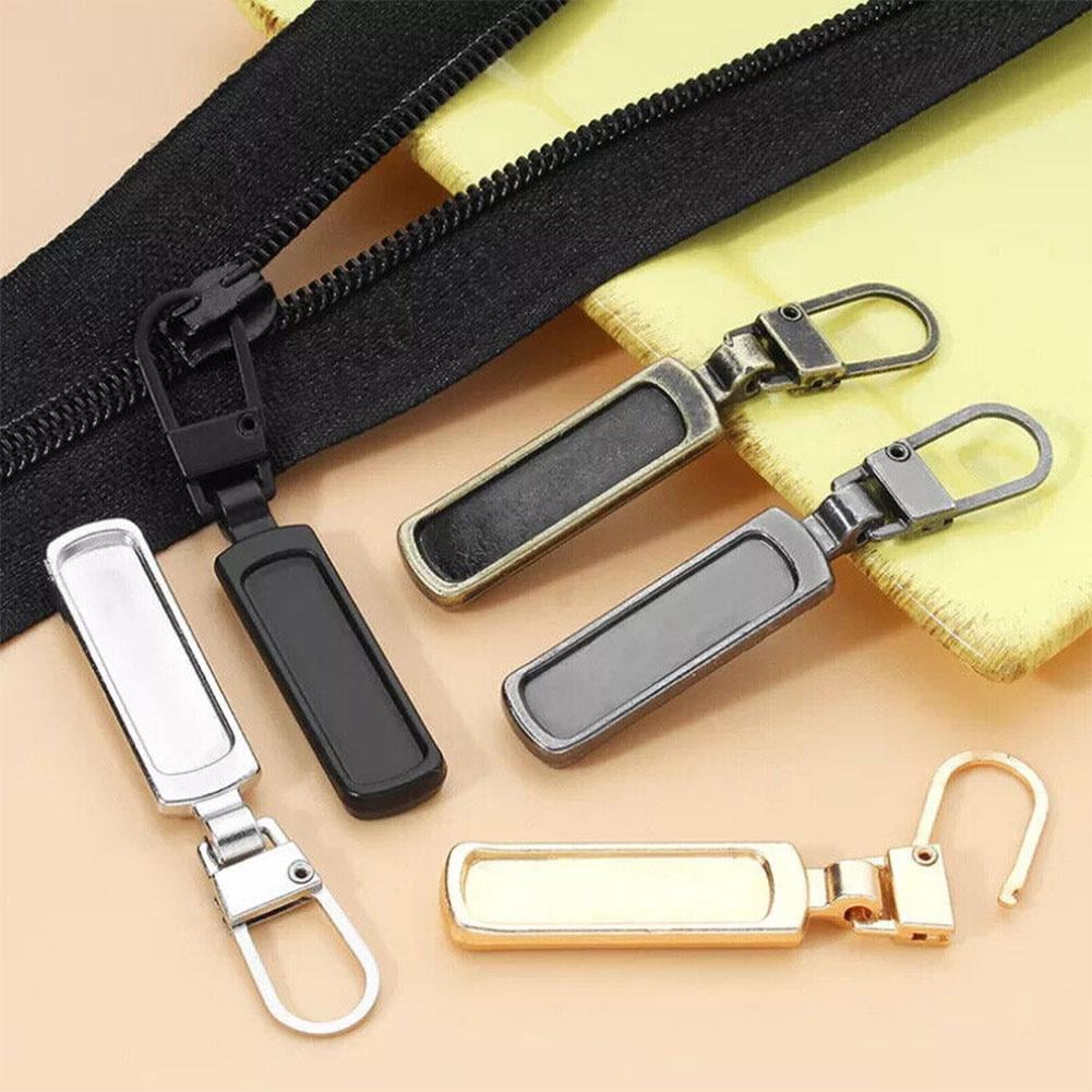 FKEYTO Zipper Pull Tab Replacement Metal Zipper Handle Mend Fixer for Suitcases Luggage Jacket Backpacks Coat Boots, Sliver and Black#b
