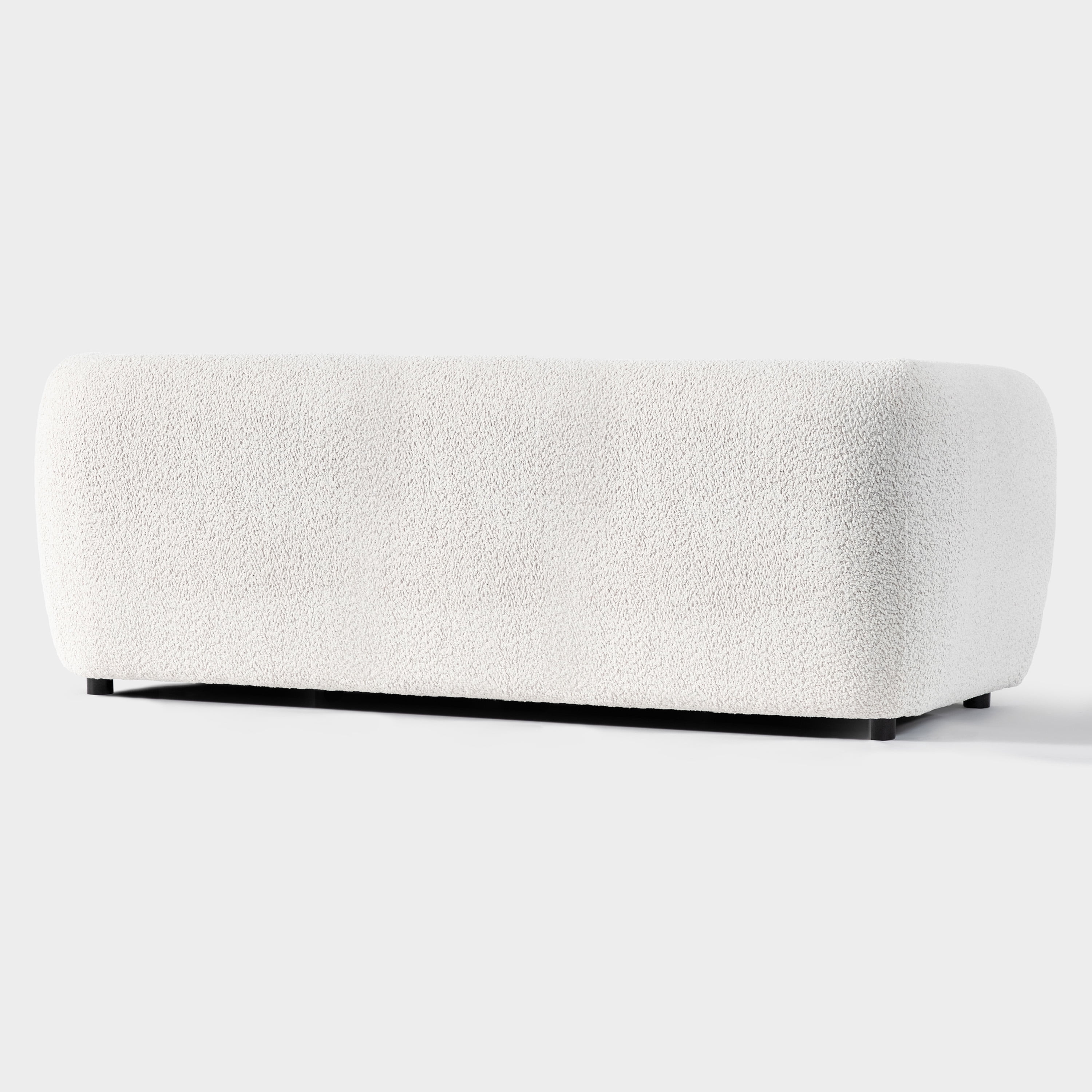 Furniture of America Nallia Tuxedo Style Upholstered Boucle Fabric White Sofa