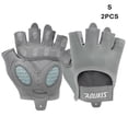 thumbnail image 2 of keepw 2 Pcs Gants D\'entraînement Physique Gym Culturisme Respirants Demi-Doigt Absorbant la Sueur Antidérapants Mitaines d'Entraînement Gris P, 2 of 6