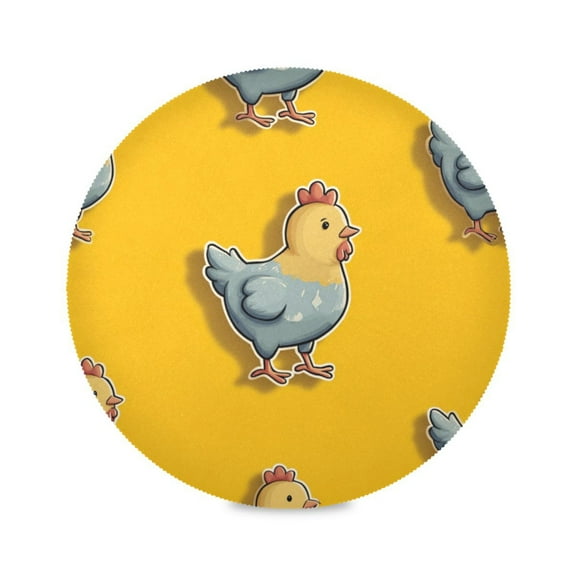 Round Placemat Heat Resistant & Wrinkle-Free Dining Table Decor Placemat For Home & Weddings Chick Sticker