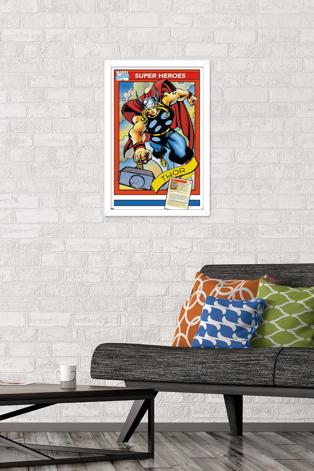Marvel Trading Cards - Thor Wall Poster, 14.725" x 22.375" Framed