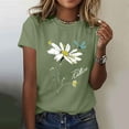 thumbnail image 2 of Flowers Shirts Short Sleeve T-Shirts for Women Trendy Lightweight Soft Casual Crewneck Tees Spring Summer Tops Clothes 2025, 2 of 5