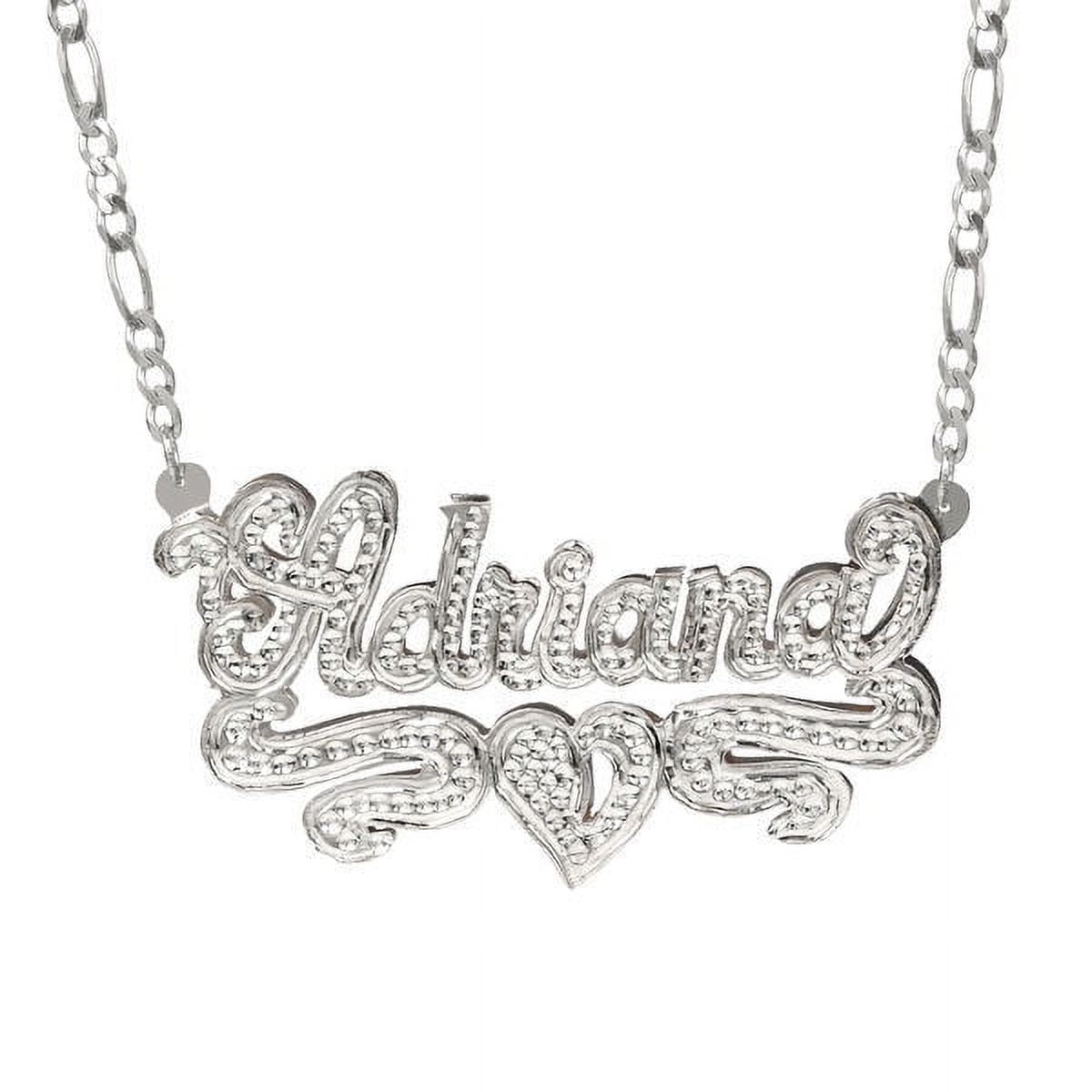 Personalized Name Necklace with Beading and Rhodium