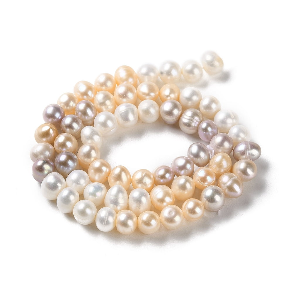 1strand Cultured Freshwater Pearl Beads Strands Potato Grade A+ Colorful 6~7.5x6~6.5mm Hole: 0.5mm about 59pcs/strand 13.86~13.98(35.2~35.5cm)