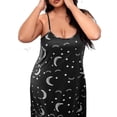 thumbnail image 4 of Casual Geometric Cami Strap Slip Dress Sleeveless Black Plus Size Nightgowns & Sleepshirts (Women's), 4 of 4