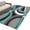 Turquoise, variant on Grey Geometric Large Area Rugs for Bedroom Living Room, Soft Non Slip Carpet Bedside Rug, Modern Abstract Black White Red Striped Round Floor Cover Kitchen Accent Rug 4' for Dining Room/Office