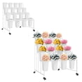 thumbnail image 2 of 4 Tier Flower Display Stand, Florist Bouquet Shelf with Wheels, Plant Cart with 16 White Buckets, Plant Rack for Indoor Outdoor Weddings Home, 2 of 9