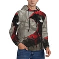 thumbnail image 2 of Haiem Dark Red Hooded Girl Patterned Men's Hoodie with Kangaroo Pocket - Ideal Pullover Sweatshirt for Daily Wear, Travel, and Home-XX-Large, 2 of 7