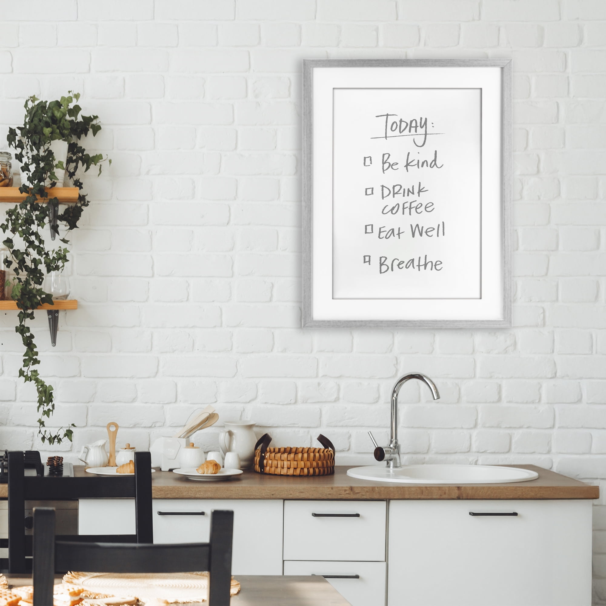 Stupell Industries Simple Today's Checklist Gray Framed Print Under Glass, design by SD Graphics Studio