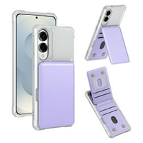 TECH CIRCLE for Galaxy S25 Edge 6.7" 2025 Case with Magnetic Button Closure Flip Wallet (4 Card Holder Slots), Reinforced Corner, Shockproof TPU Scratch-Resistant Protective Lightweight Cover, Purple