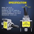 thumbnail image 4 of Interruptor Basculante LED de 12 V y 30 A, de Metal, con Luz LED Azul, Resistente, SPST de 3 Pines, Orificio de Montaje de 12 mm., 4 of 7