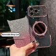thumbnail image 6 of for iPhone 17 Pro Max KickStand Case, [Compatible with Magsafe] Shockproof Glitter Makeup Mirror Ring Holder Camera Lens Protector Cute Bling Cover for Girls Woman for 17 Pro Max 6.9", Purple, 6 of 13
