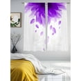 thumbnail image 3 of Modern Purple Sheer Curtains 63 Inch Length 2 Panels Set, Gradient Floral Abstract Bohemian White Voile Window Treatment Rod Pocket Curtains Sheers Drapes for Bedroom/Living Room/Kitchen 52x"63"x2, 3 of 7