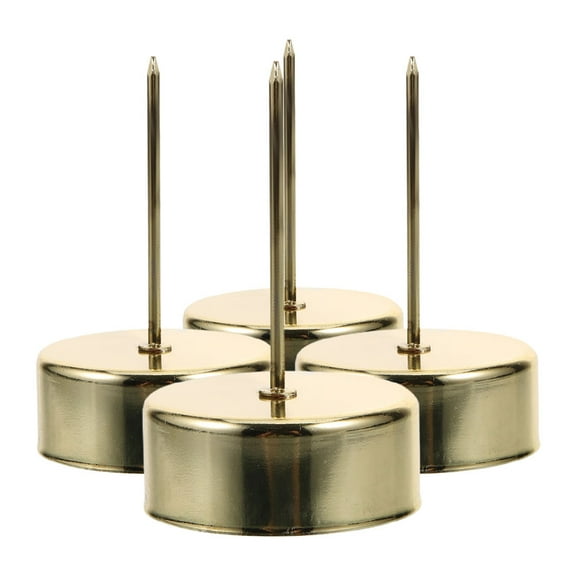 Hemoton 4Pcs Spike Metal Candle Spike Holder Floral Table Centerpiece Candle Holder Plate with Spike Candle Spike Holders for Restaurant