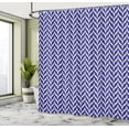 thumbnail image 4 of Ambesonne Modern Shower Curtain, Chevron Whimsical Shapes Art, 69"Wx75"L, Dark Blue White Indigo, 4 of 4