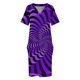 thumbnail image 3 of Vestido abstracto morado psicodélico con ilusión óptica para mujer, ropa hueca con bolsillo de ilusión óptica, 3 of 6