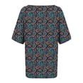 thumbnail image 5 of Aloohaidyvio Cyber and Monday Deals V Neck Mexican Shirts for Women Short Sleeve Floral Vintage Tops Ethnic Style Loose Peasant Tee Shirt, 5 of 5
