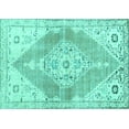 thumbnail image 1 of Ahgly Company Machine Washable Indoor Rectangle Abstract Turquoise Blue Contemporary Area Rugs, 7' x 9', 1 of 4