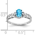 thumbnail image 2 of 14K White Gold 6X4mm Oval Blue Topaz Aa Diamond Ring (Size 6) Made In United States x9735bt/aa, 2 of 5