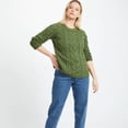 thumbnail image 4 of Aran Woollen Mills Meadow Green Pullover Crew Neck Sweater, Women's Medium, 4 of 5