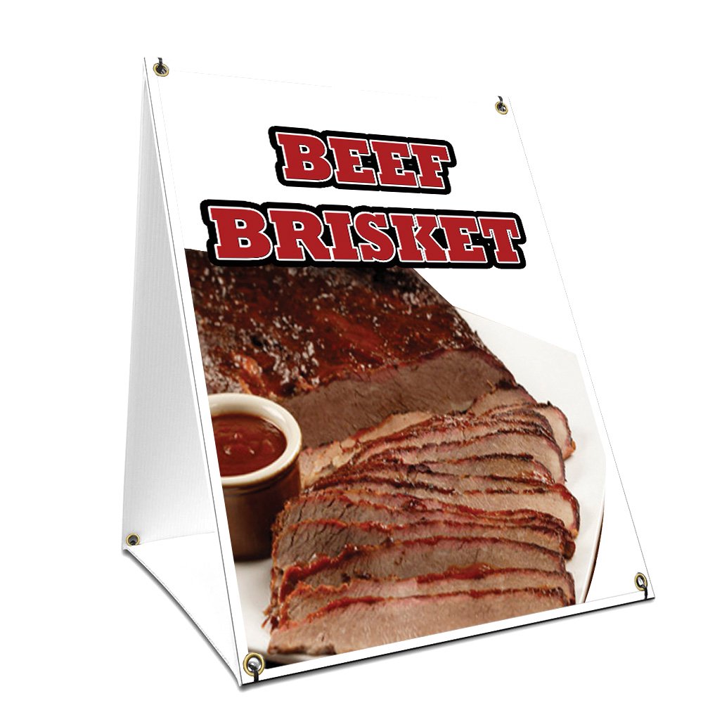 A-frame Sidewalk Beef Brisket Sign With Graphics On Each Side | 18