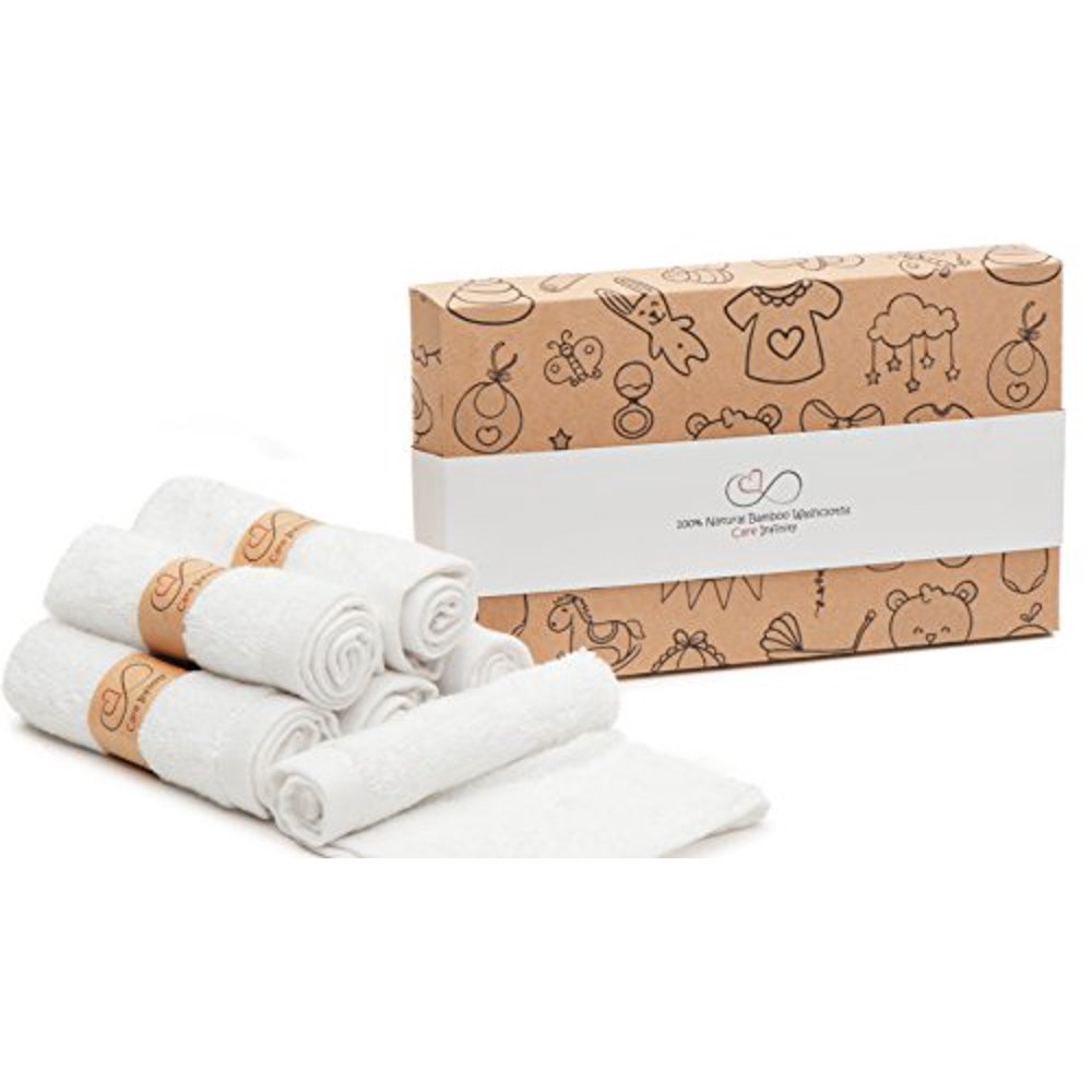 Baby Bamboo Premium Washcloths pack of 6 / 100 Natural Organic Dye
