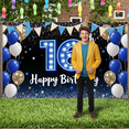 thumbnail image 2 of Blue & Gold Theme Happy 16th Birthday Banner Number Sweet 16 Display Balloon Decor Star Pattern 16th Birthday Backdrop for 16th Birthday Party Teen Celebration Photo Backdrop, 2 of 9
