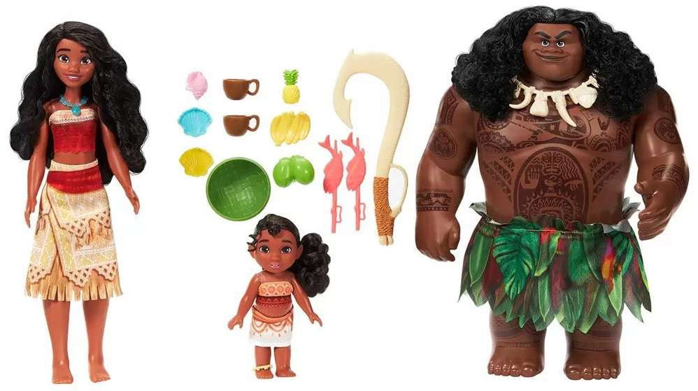 Moana 2 “Montunui & Beyond” 3-Pack Doll Set – Moana, Simea & Maui