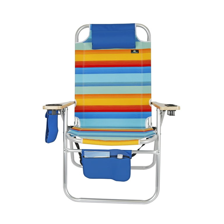 Deluxe XL Wide Tall Plus Size Aluminum Folding Big Heavy Duty 17 inches High Seat Beach Chair for Adults 300 lb Load Walmart