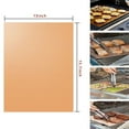 thumbnail image 3 of Juego de 5 alfombrillas antiadherentes para parrilla, reutilizables, vienen con un clip para alimentos de 12 pulgadas y un cepillo de silicona, hojas de fibra para asar a la parrilla, 3 of 8