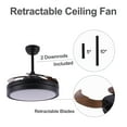 thumbnail image 6 of 36'' LED Retractable Blades Ceiling Fan with Remote Control and Light Kit Included, 6 of 9