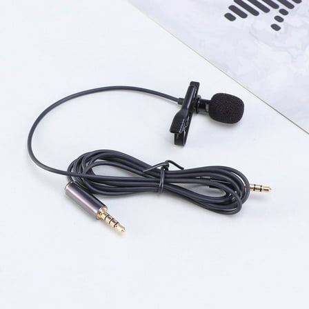ROSENICE Lavalier Lapel Microphone 1Set for Vlogging Black Compact Clip-on Mic