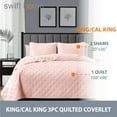 thumbnail image 5 of Swift Home Modern Ultra Soft Microfiber Traditional Diamond Quilting Coverlet Quilt Set Rose Blush King - Cal King 3 Piece, 5 of 6