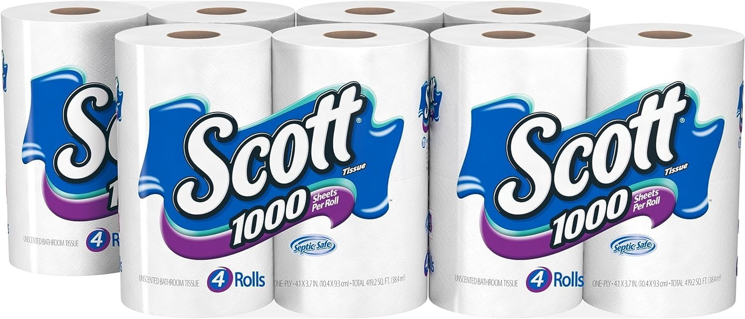 Scott 1000 Bath Tissue, 1000 Sheet Rolls 16 Rolls