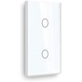 thumbnail image 2 of BSEED US Glass Panel Touch Sensor Capacitive Touch Wall Light Switch 2 Gang 1 Way White, 2 of 5