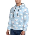 thumbnail image 3 of Xecao Cute Goose On A Blue Sky Pattern Men's Adult Pullover Hoodie,Hooded Sweatshirt-Large, 3 of 7