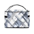 thumbnail image 3 of Handbag Travel Bag Cosmetic Bag 9×6.3×6.7in Multi-Function Bag Large Capacity For Camping Travel Family Travel Silver Checked Hand-Drawn Sketch_1, 3 of 6